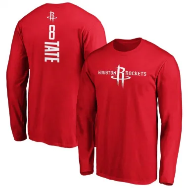 Red Men's Jae'Sean Tate Houston Rockets Backer Long Sleeve T-Shirt