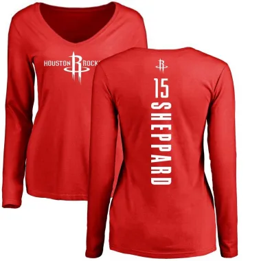 Red Women's Reed Sheppard Houston Rockets Backer Long Sleeve T-Shirt